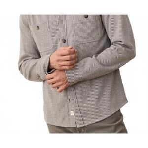 NEW MARINE LAYER austin pacifica stretch twill overshirt in grey